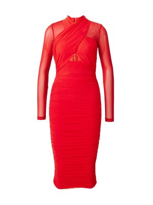 Hosszú ruha Bardot piros