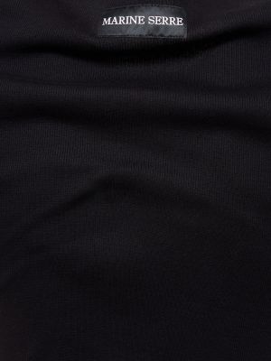 Robe mi-longue en velours côtelé en coton en jersey Marine Serre noir