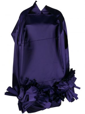 Asimetrična satenska koktejl obleka Comme Des Garçons vijolična