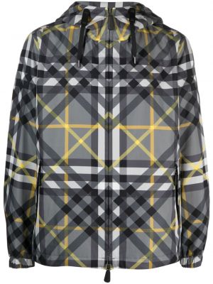 Hoodie med mönster i rutigt Burberry grå