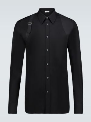 Bavlnená košeľa Alexander Mcqueen čierna