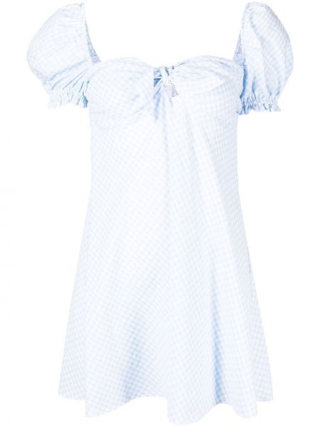 Mini obleka s karirastim vzorcem s potiskom Stefania Vaidani
