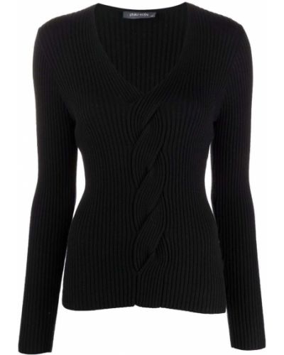 Jersey con escote v de tela jersey Philo-sofie negro