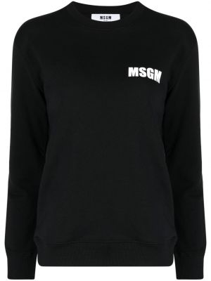 Raštuotas medvilninis džemperis Msgm juoda