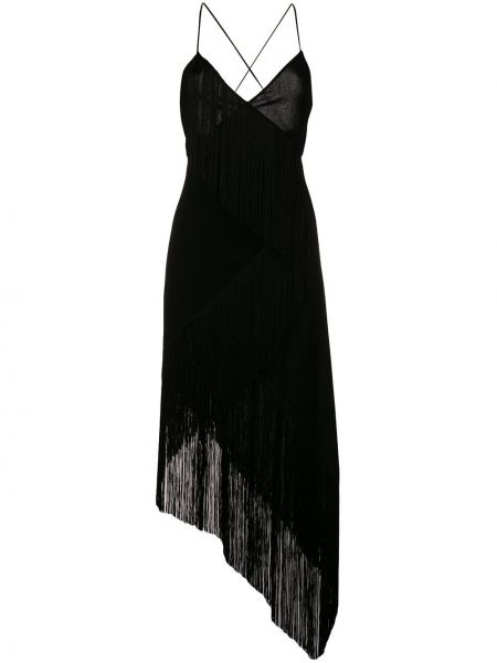 Vestido de cóctel con flecos Givenchy negro