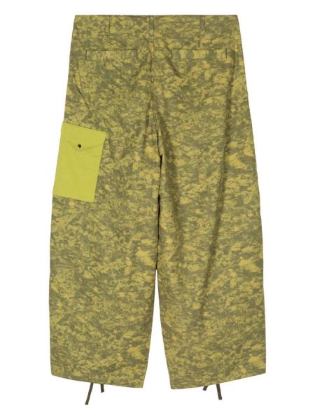 Pantalon à imprimé large à imprimé camouflage Ten C vert