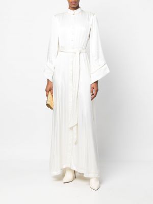 Satynowa sukienka długa Baruni biała