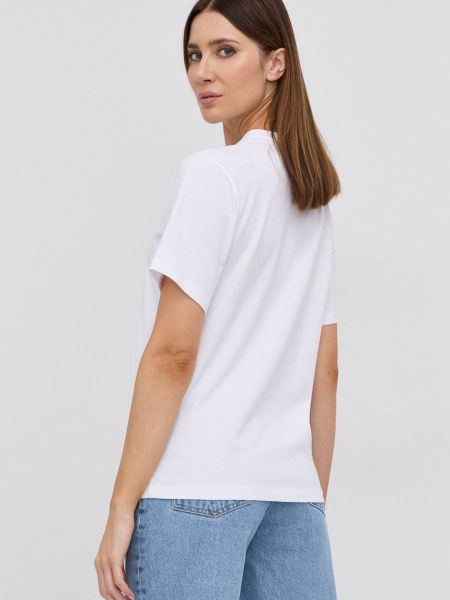 Bílé bavlněné tričko Victoria Beckham