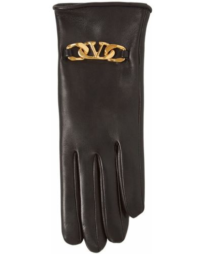 Mănuși din piele Valentino Garavani negru