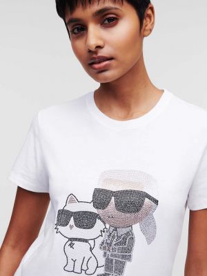 Koszulka bawełniana Karl Lagerfeld biała