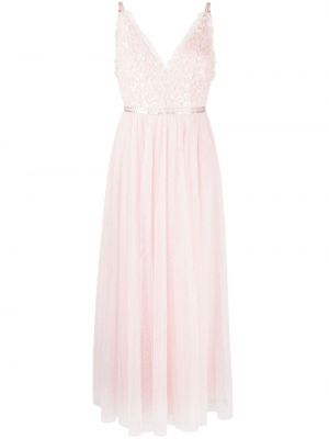 Κοκτέιλ φόρεμα με παγιέτες από τούλι Needle & Thread ροζ