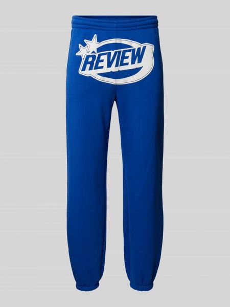 Niebieskie spodnie sportowe z nadrukiem Review