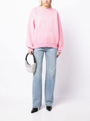 Sweter z nadrukiem Alexander Wang różowy