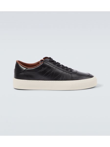 Læder sneakers Moncler sort