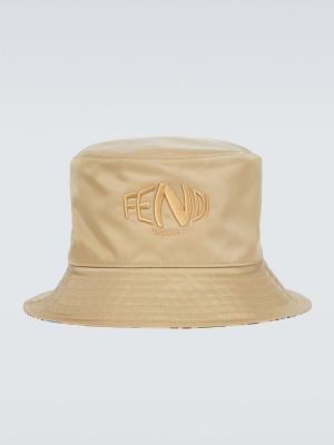 Oboustranný klobouk Fendi béžový