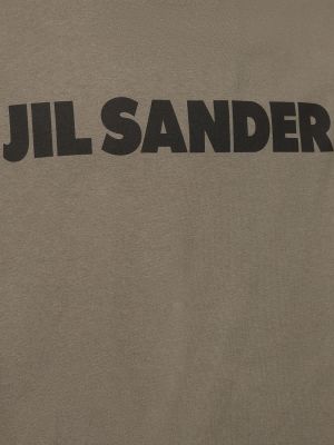 Βαμβακερή μπλούζα Jil Sander πράσινο