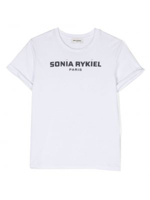 T-shirt con stampa con scollo tondo Sonia Rykiel Enfant bianco