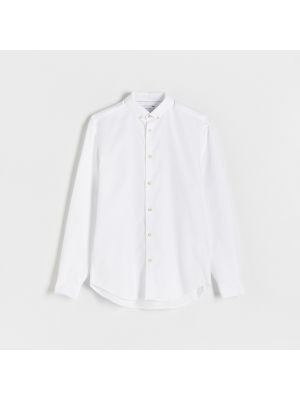 Bavlnená priliehavá košeľa Reserved biela