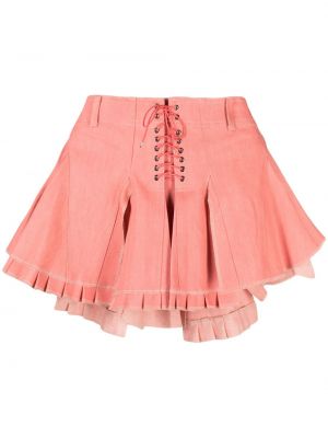Nėriniuotas džinsinis sijonas su raišteliais Ludovic De Saint Sernin rožinė
