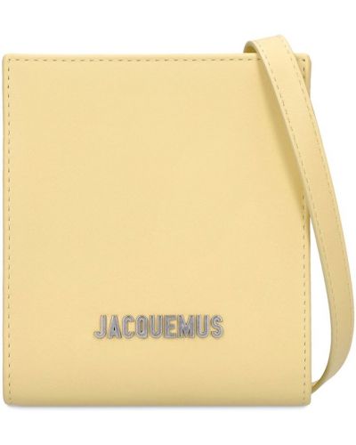 Kožená crossbody kabelka Jacquemus žltá