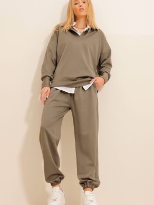 Pólóing zsebes Trend Alaçatı Stili khaki