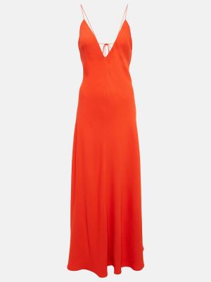 Μάξι φόρεμα με λαιμόκοψη v Stella Mccartney κόκκινο