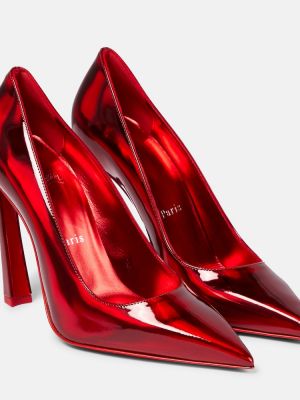 Pantofi cu toc din piele de lac Christian Louboutin roșu