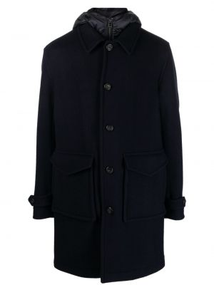 Палто с качулка Woolrich синьо