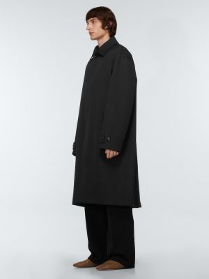 Vlnený kabát Bottega Veneta čierna