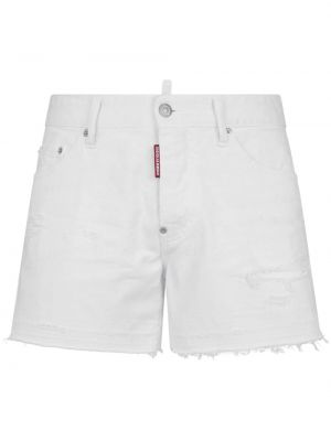 Džínové šortky s oděrkami Dsquared2 bílé