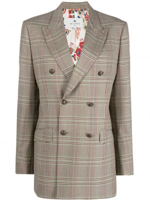 Sjekket lang blazer Etro