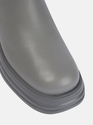 Stivaletti di pelle con platform Tod's grigio