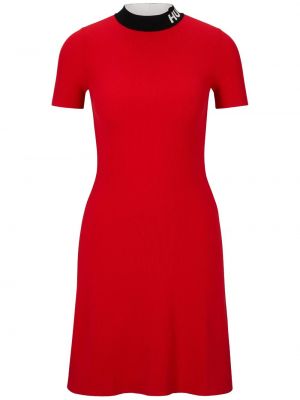 Πλεκτή φόρεμα Hugo κόκκινο