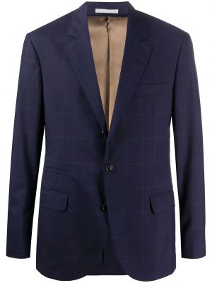 Blazer con botones a cuadros Brunello Cucinelli azul