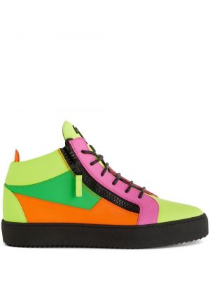 Sneakersy sznurowane skórzane Giuseppe Zanotti - żółty