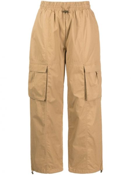 Medvilninės „cargo“ stiliaus kelnės su kišenėmis The Upside ruda