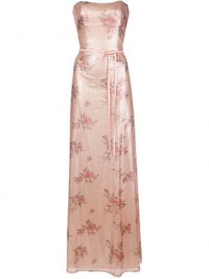 Večerna obleka s cekini s cvetličnim vzorcem s potiskom Marchesa Notte Bridesmaids roza