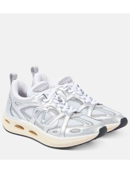 Lær sneakers Valentino Garavani sølv