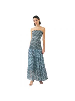 Sukienka długa szyfonowa Antik Batik niebieska
