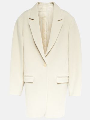 Bavlněný vlněný kabát Isabel Marant bílý