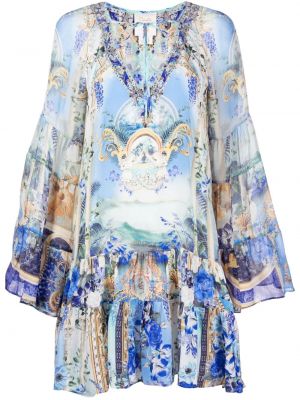 Rochie de seară de mătase cu imagine cu imprimeu abstract Camilla