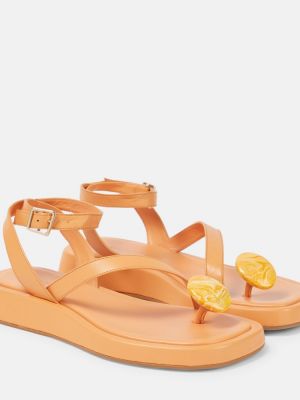 Кожени сандали Gia Borghini оранжево