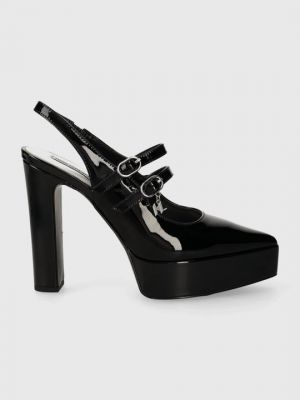 Кожаные туфли на платформе Karl Lagerfeld черные