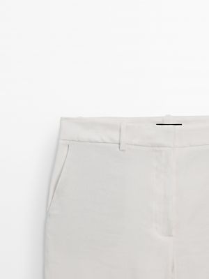 Прямые брюки Massimo Dutti белые