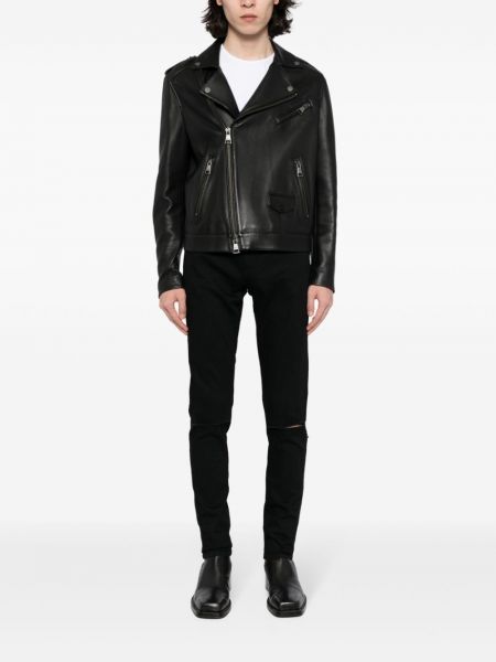 Slim fit skinny džíny s oděrkami Saint Laurent černé