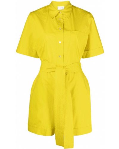 P.A.R.O.S.H. belted cotton playsuit - Giallo P.a.r.o.s.h.