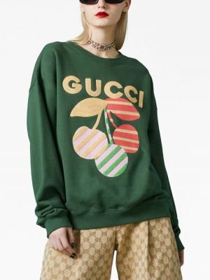 Bluza bawełniana Gucci zielona