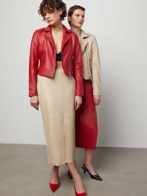 Красная кожаная куртка Answear Lab