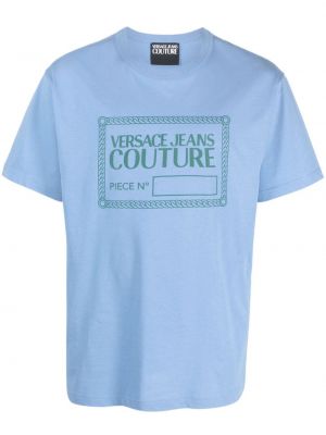 Тениска с кръгло деколте Versace Jeans Couture синьо