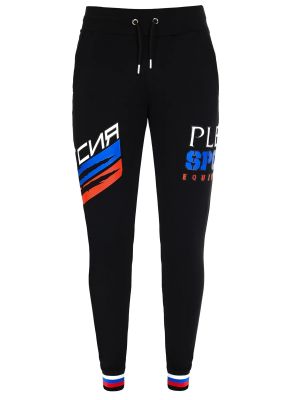 Спортивные штаны с принтом Plein Sport черные